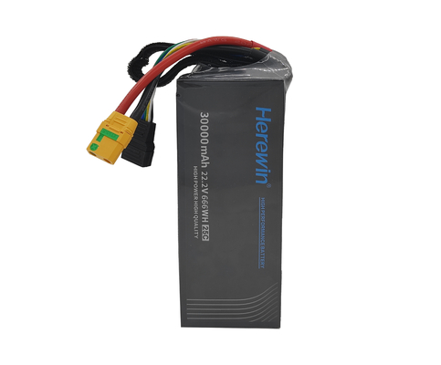 22.2V 6S1P كيس حزمة ناعمة Uav بطارية حزمة 30000 MAh 77 * 107 * 227mm