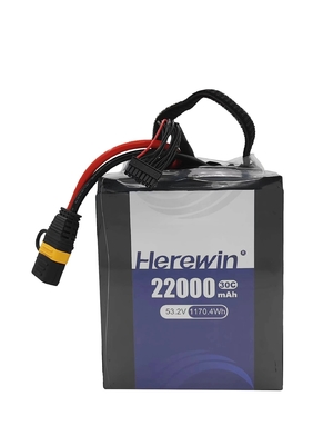بطارية الطائرات بدون طيار من طراز سوفت باك 53.2 فولت Herewin 14S 22000MAH AI طائرة بدون طيار بطارية زراعية LFP LIPO
