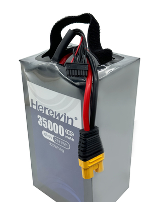 18S1P 35000mAh Soft Pack 66.6V 10C الرشاش بطارية الطائرة بدون طيار هنا