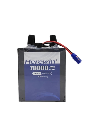 هناين بطارية شبه صلبة لـ Uav 18S 66.6V 70000mAh بطارية كثافة طاقة عالية