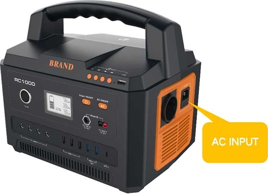 2*18W+3*10W مصدر طاقة محمول للتخييم 999Wh في الهواء الطلق 500W شحن سريع