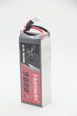 سرعة عالية 6S 100C 9Ah FPV بطارية طائرة بدون طيار Herewin 22.2V 725g