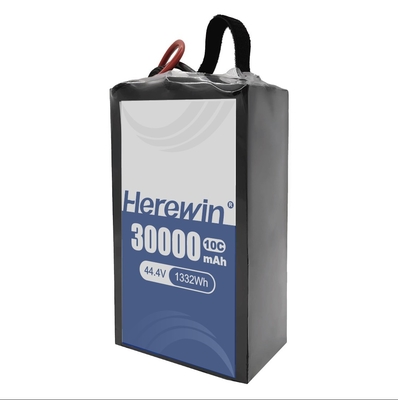 بطارية ذات سعة عالية هنا في حالة شبه صلبة 12S 44.4V 30000mAh للشحن السريع وعمر دورة طويلة