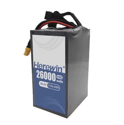 بطارية Herewin UAV Semi Solid State 12S 44.4V 26000mAh صغيرة الوزن وخفيفة الوزن لتطبيقات UAV