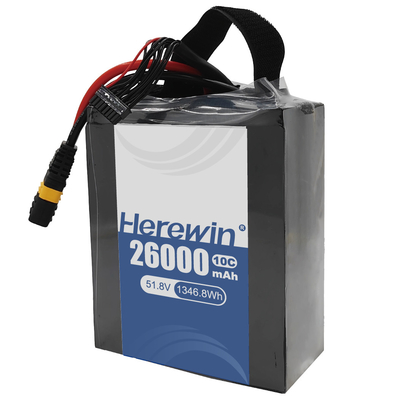 هناين بطارية شبه صلبة 14S 51.8V 26000mAh شحن سريع لتشغيل الطائرات بدون طيار