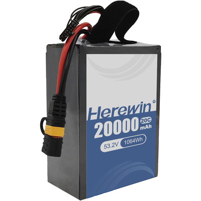 شحن الطائرات بدون طيار سريع ومتانة طويلة مع بطارية Herewin Semi-Solid State 14S 53.2V 20000mAh