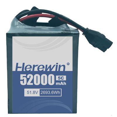 بطارية ذات سعة 52000mAh ذات سعة طويلة مع 51.8 فولت و منفذ اتصال CAN